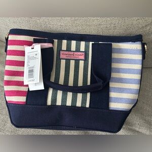 Vineyard Vines Printed Heritage Mini Tote Striped, with additional strap - NWT